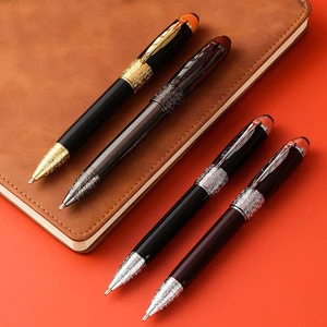Luxury Heavy Black Metal Ballpoint Pen Customized Logo Big Business Gift Writing Pen