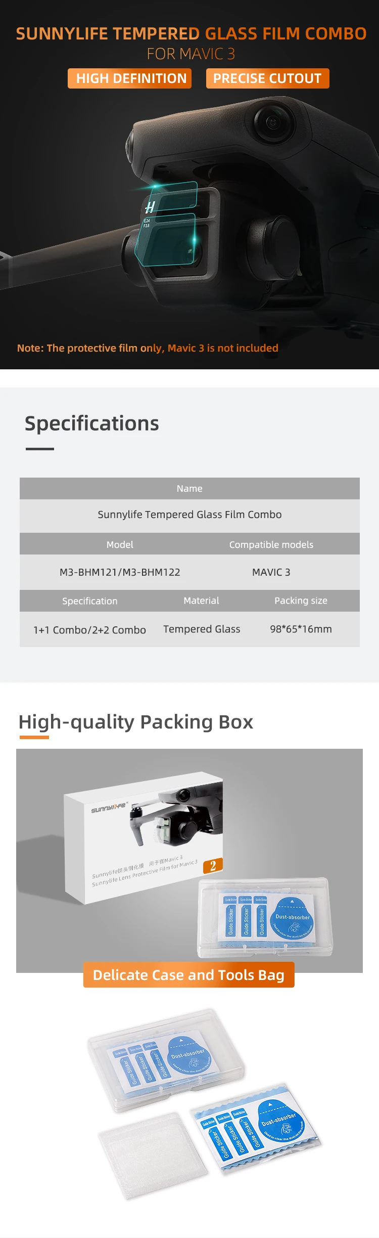 适用于mvic 3的sunnylife保护膜组合钢化玻璃透镜膜保护器配件 Buy Sunnylife配件mavic 3 钢化玻璃保护膜组合 透镜保护器product On Alibaba Com