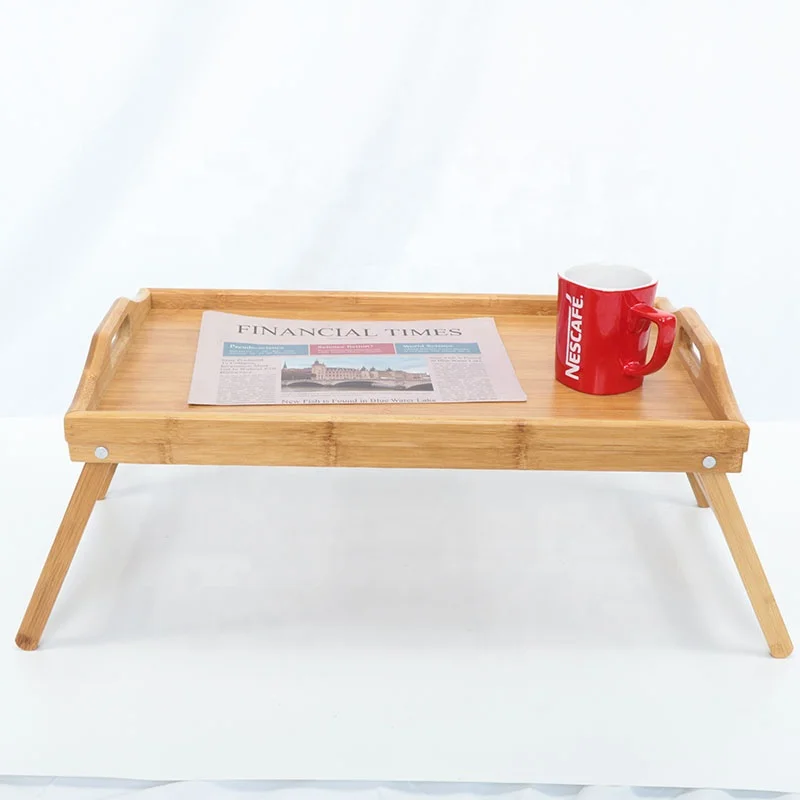 Bamboo foldable laptop desk breakfast table trays for bed
