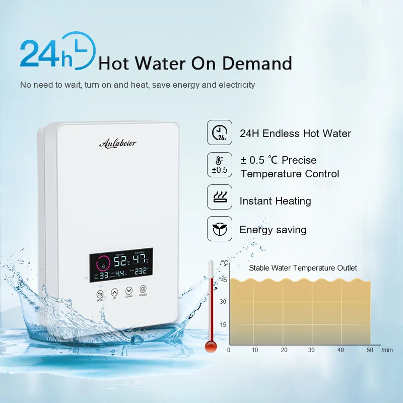 Best Selling Eco-Friendly Energy Saving 8kw 220V Tankless Instant