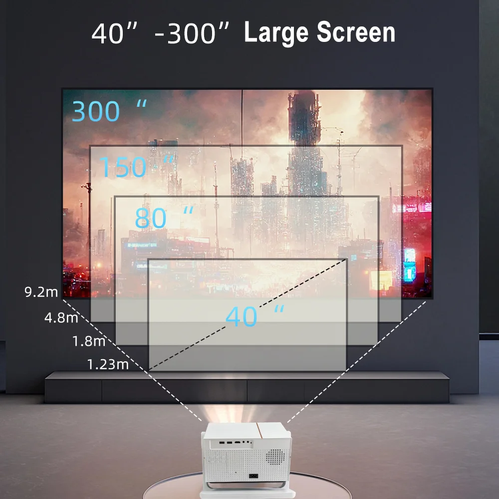 Google GTV Everycom YG628 Ultra 1080p 600ANSI Auto Focus Android Decoding 4k Portable Projector 4k Projector Stand Projector