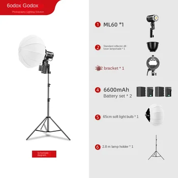 Godox ML60W Photography Light Handheld Mute Lithium Battery LED Supplementary Light Light always on Live Video Studio product image