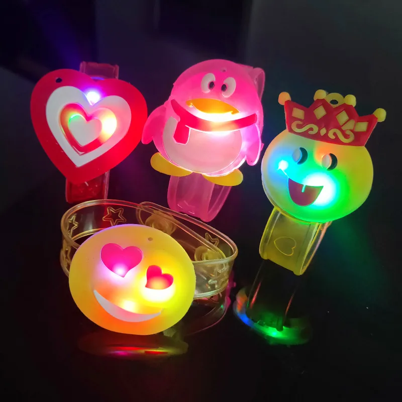 Мягкий резиновый браслет светящиеся часы игрушки Рождественский блестящий с подсветкой на