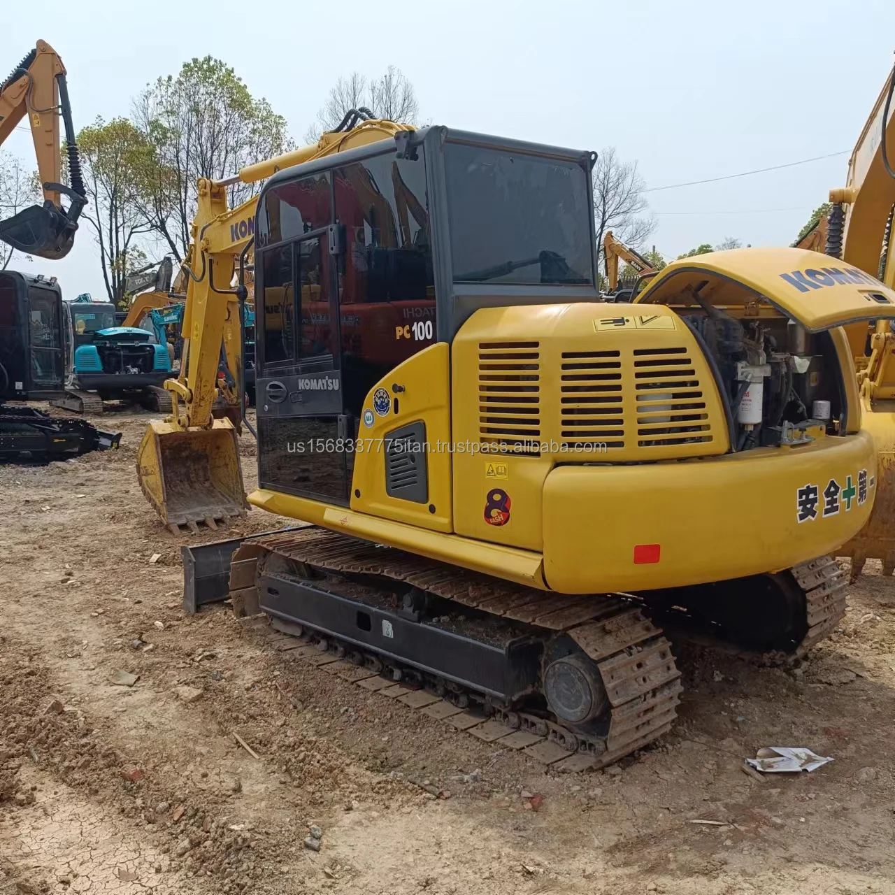 10 Ton KOMATSU PC 100 Excavator Used in Shanghai Good Used Excavator Komatsu PC100 Digger Machine Second-hand Machinery