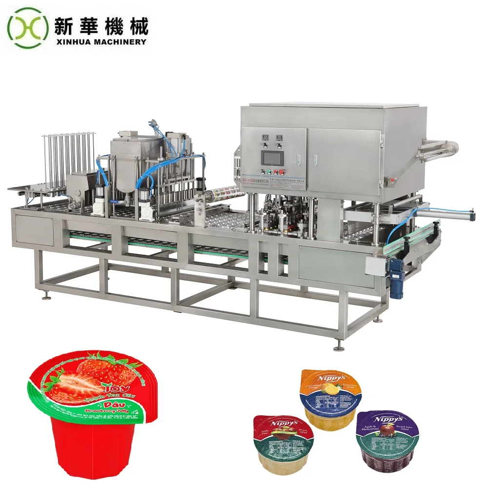 Ac Inverter Plastic Jelly Pudding Cup Filling Sealing Machine for Polyethylene Container