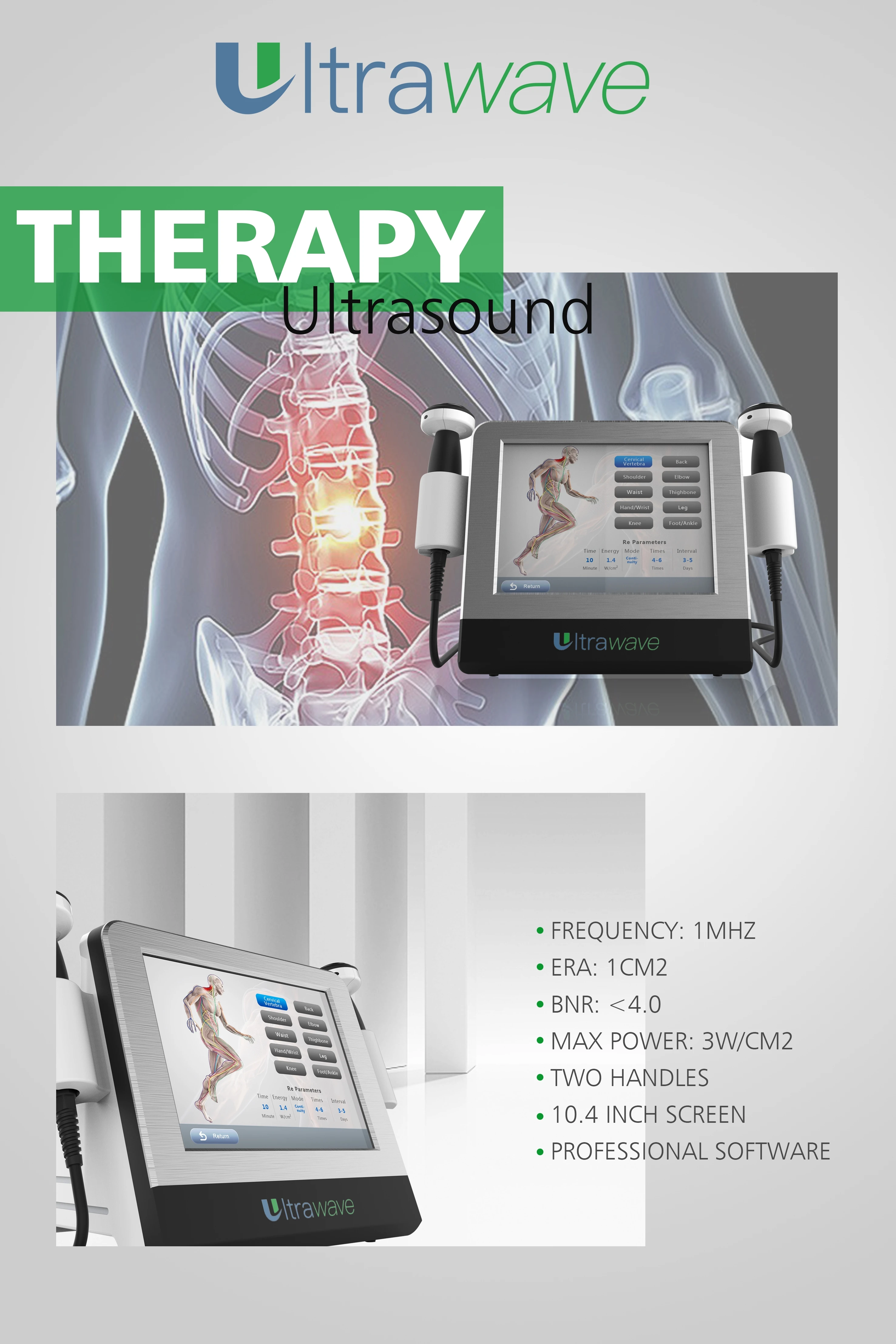 Hot Ultrasonic Wave Physiotherapy Ehabilitation Equipment/ Pain Relief