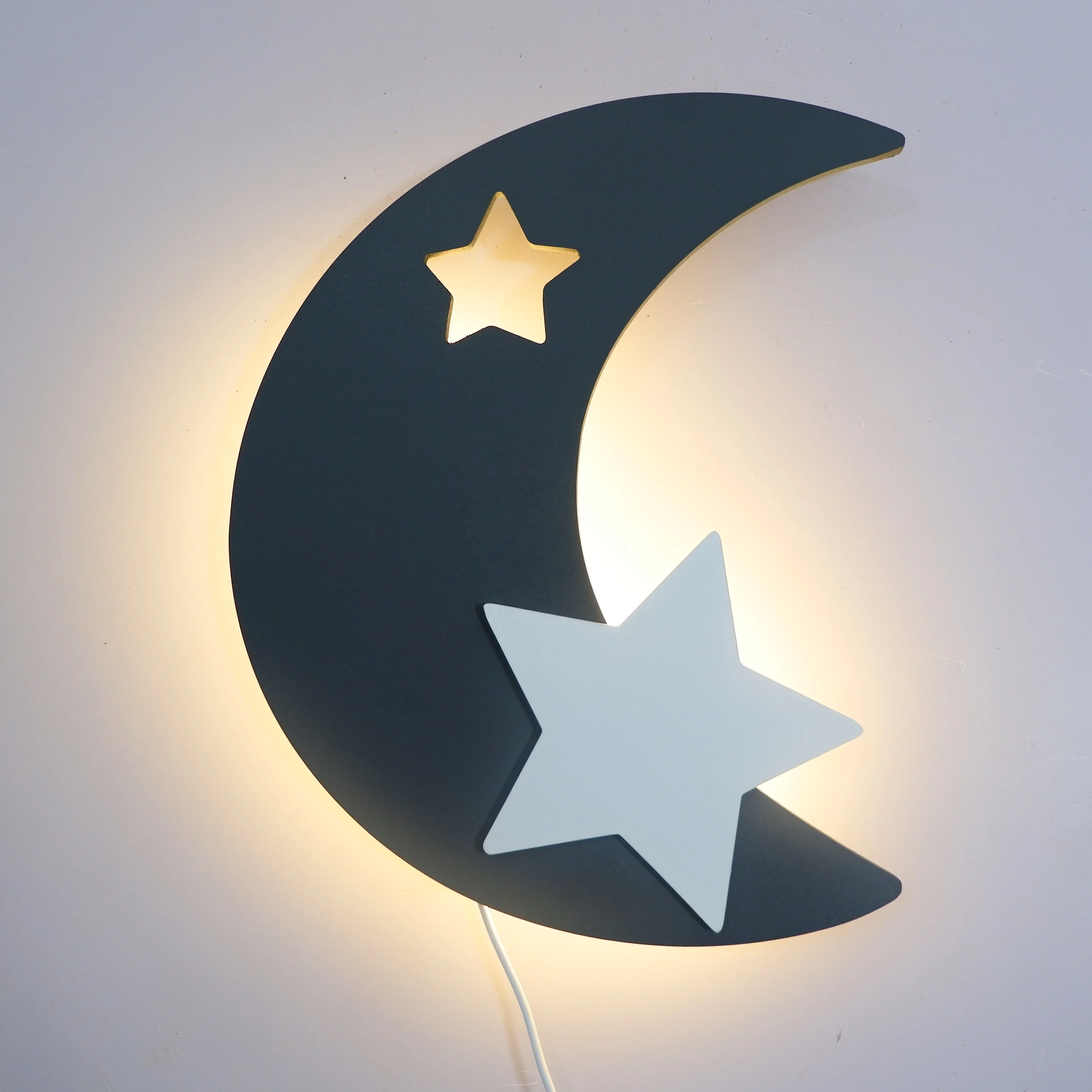 Moon Cloud Balloon Nursery Wall Light Battery Operated Dimmable Kids