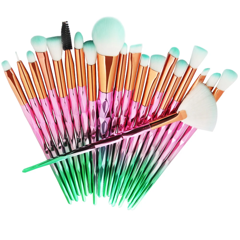 20 шт., косметические кисти для макияжа глаз с пластиковой ручкой