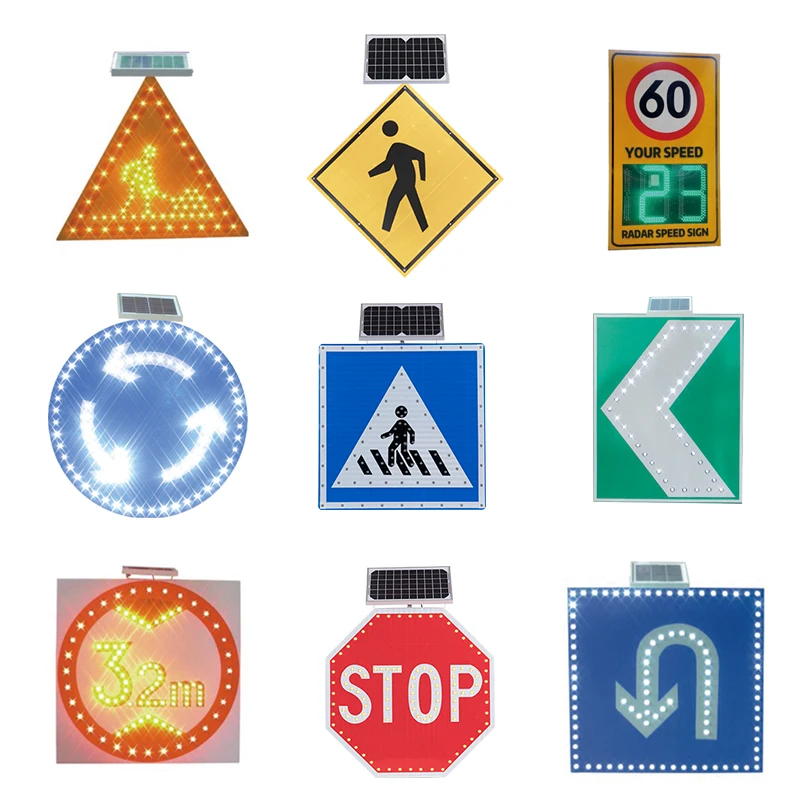 Оптовая продажа, высококачественные светодиодные фонари для управления дорожным движением, солнечные защитные знаки