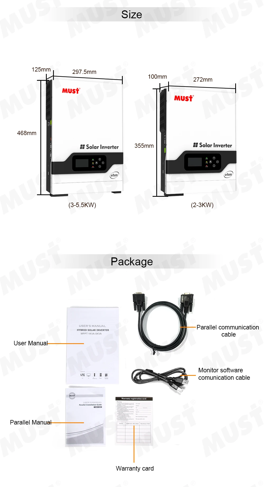 Must 3Kw Hybrid Solar Inverter PV1800 VHM best price in Nairobi Kenya