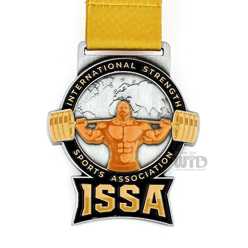 High Quality Customized Powerlifting Medal Gold Silver Bronze Sports Medal with Personalized Laser Engraving Metal Material