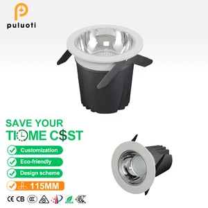 Aluminum Lamp Body Full-spectrum Eye-protecting Recessed Spotlight, Featuring COB Technology for Both Household Commercial Use