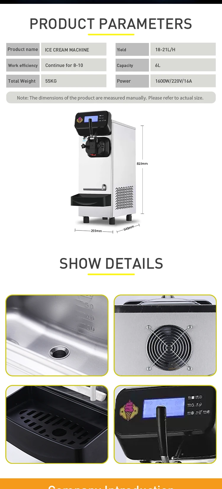 Small Automatic Commercial Ice Cream Machine Single Head Table Top Ice