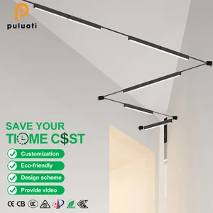 Adjustable Modern Rail Led Linear Belt DC24v Combined Lighting Versatile Track Light Blackbrown Spot Light Led for Living Room