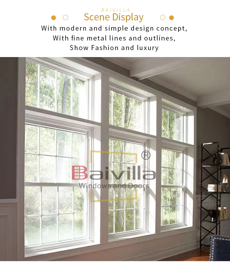 Foshan Factory Hung Black Window With Screen Double Hung Windows With