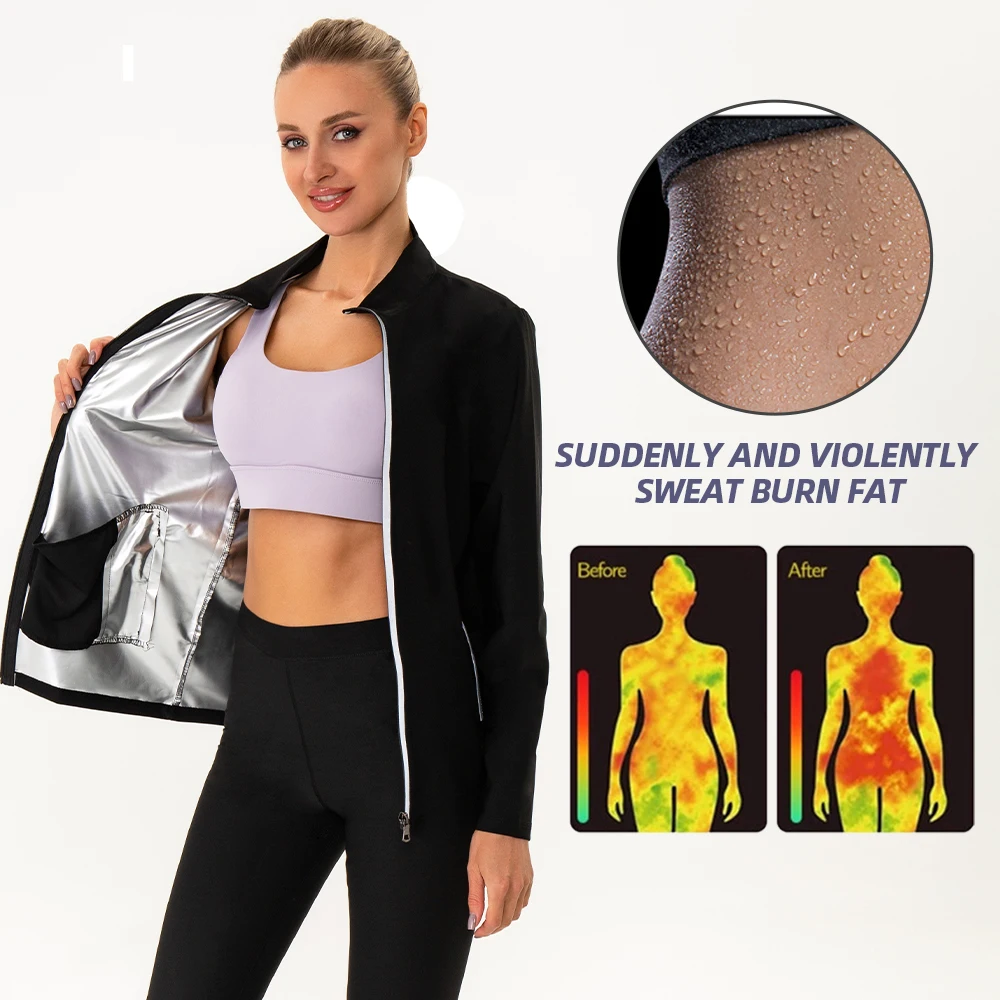 Custom Logo Sauna Suit for Women 2-piece Workout