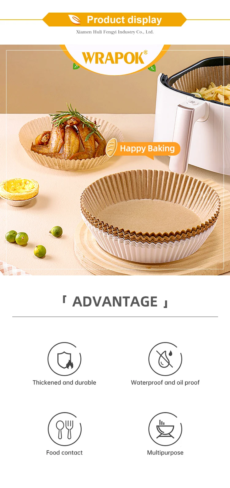 Muffin Ninja Air Fryer Parchment Paper,Air Fryer Square Greaseproof