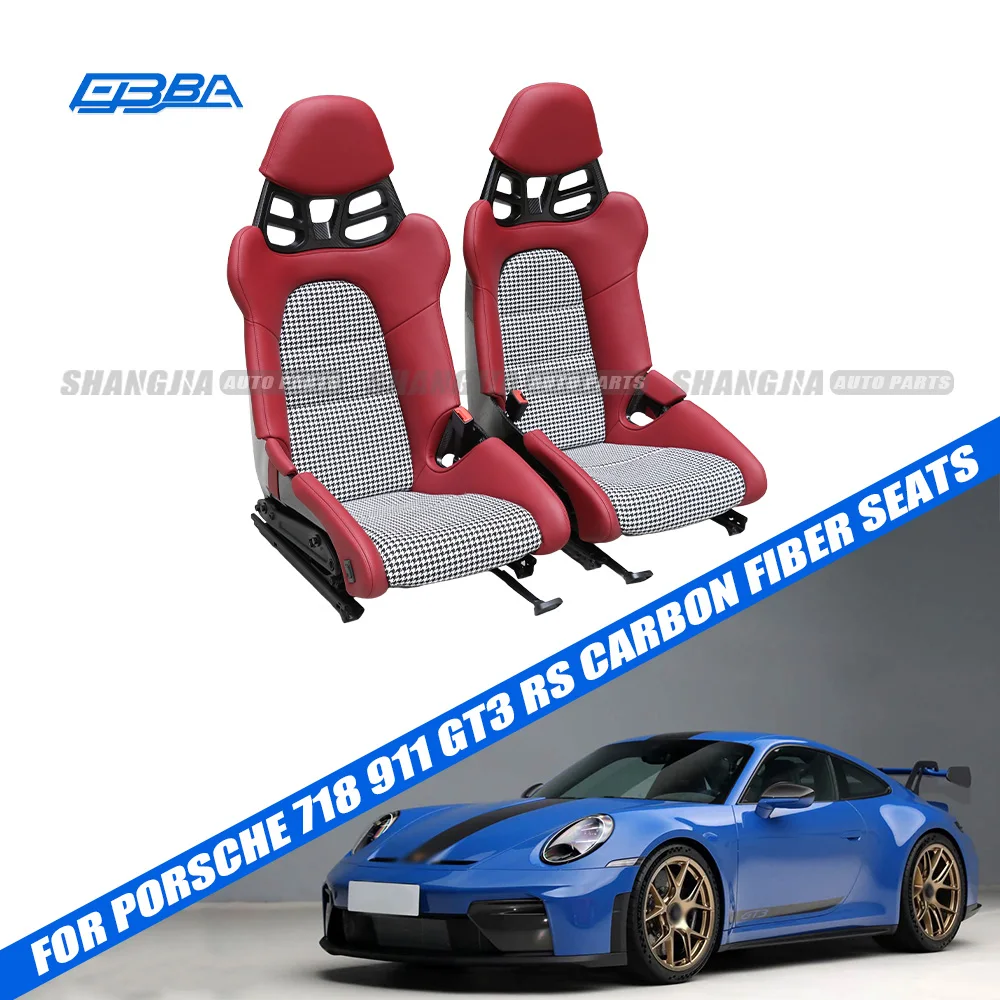 Hot Sale Interior Electric Height Adjustable Carbon Fiber Car Racing Seat For Porsche 718 & 911 GT3 RS