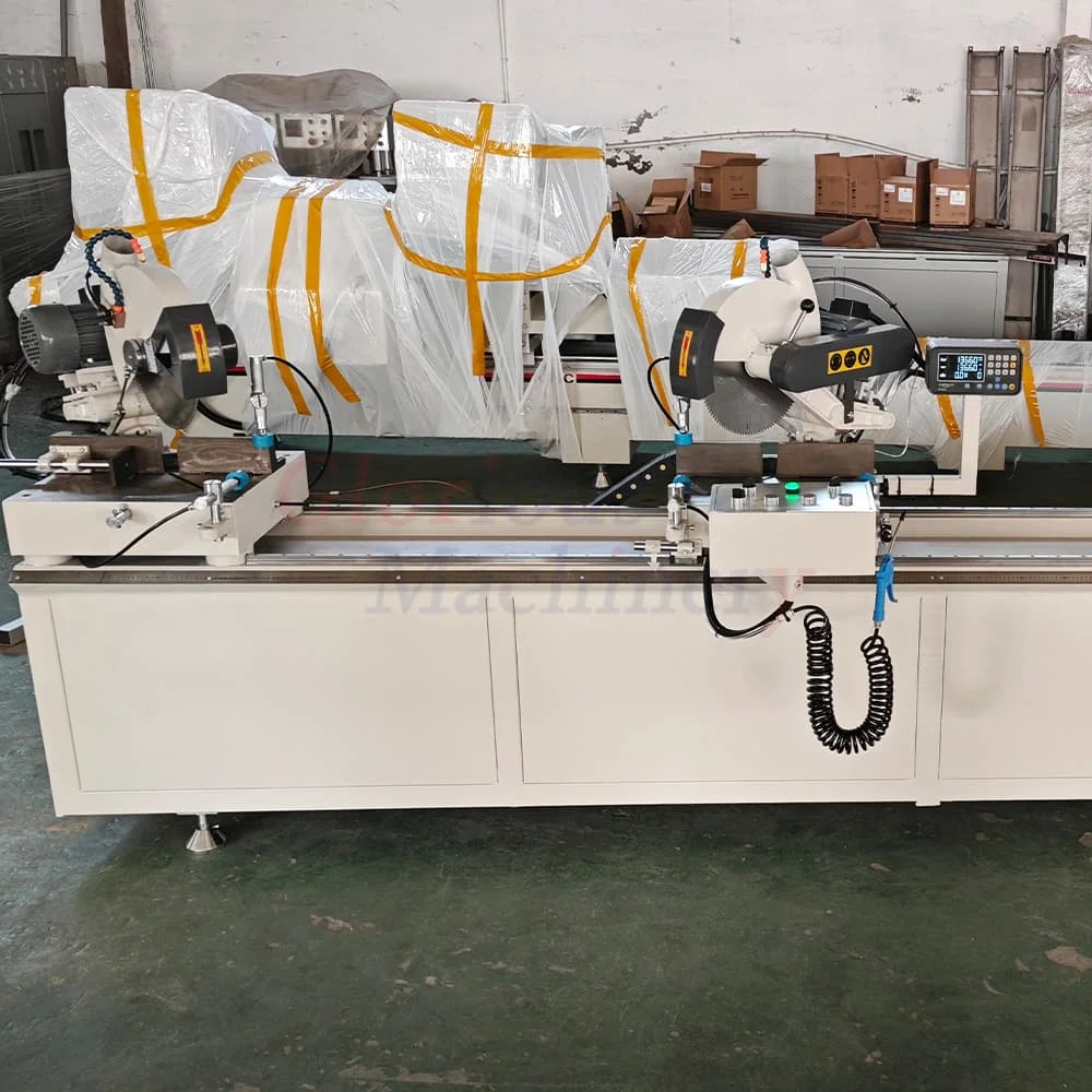 Double Head Mitre Saw Cutting Machine Aluminium PVC UPVC Construction Manufacturing Window and Door Making Machinery