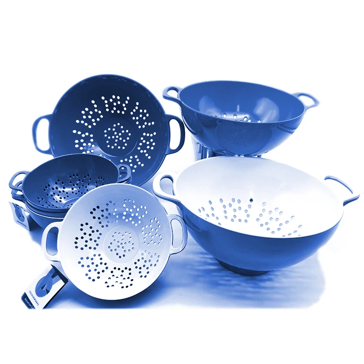 Однотонная меламиновая кухонная утварь с двойной ручкой, кухонный пластиковый дуршлаг, чаша с ситечком