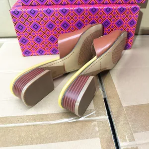 New Style Thick-Heeled slippers Ins Open Tote Footwear O High Heels velcro Adjustable Leather Shoes Ne-piece for Girls and WOMEN