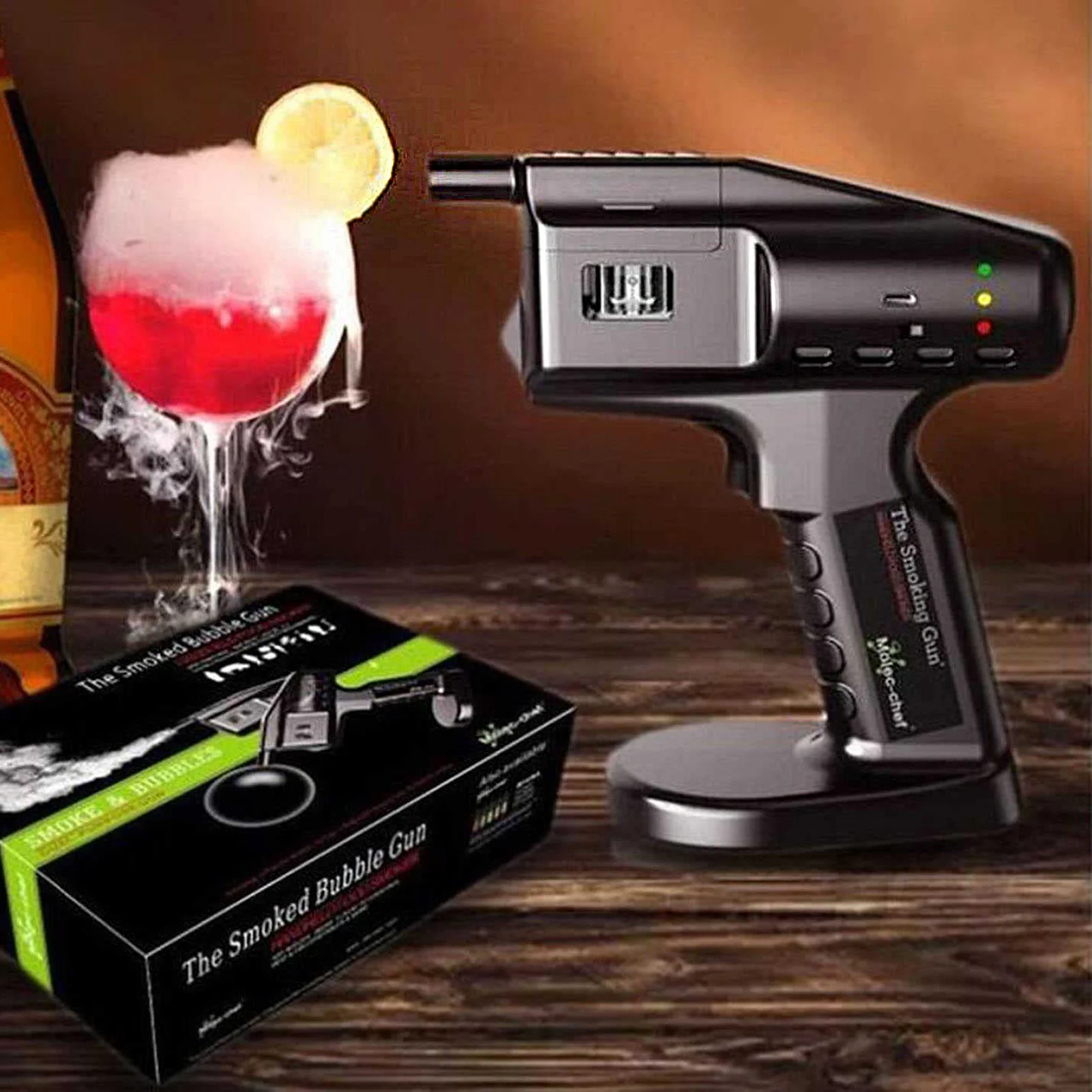 Cocktail Smoker Kit,Flavour Blaster Smoke Infuser Cold Smoke Bubble Gun voor stijlvolle rook,Smoking Gun Food Smoker, Infused Cocktails, Wijn, Kaas, Vlees & Meer