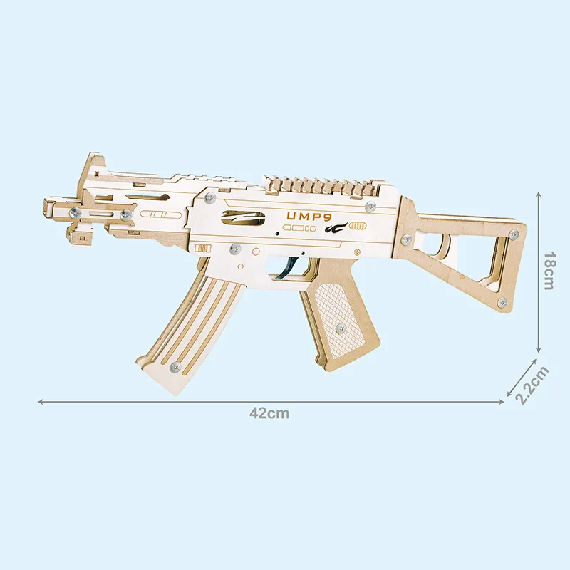 Assembly Puzzle Toy 3D Wooden Assembled Rifle Model Building Kits Educational Toy Boy Handmade DIY Children's Gun Craft Ornament