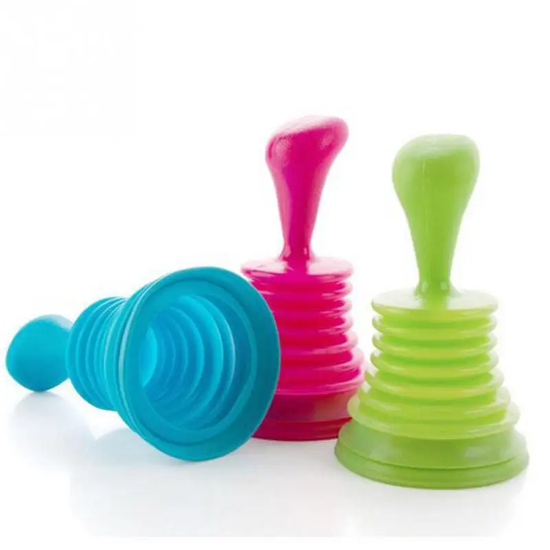 Free Shipping 1Pcs Plastic Household Powerful Sink Drain Pipe Pipeline Dredge Suction Cup Shape Toilet Plunger