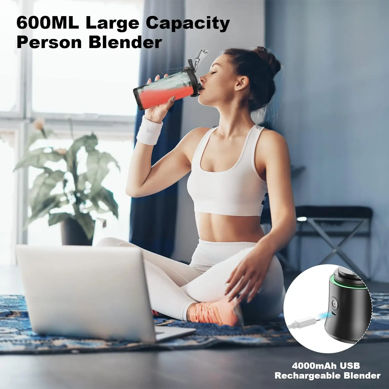 High Powered Portable Blender 600ml Small Mini Shaker