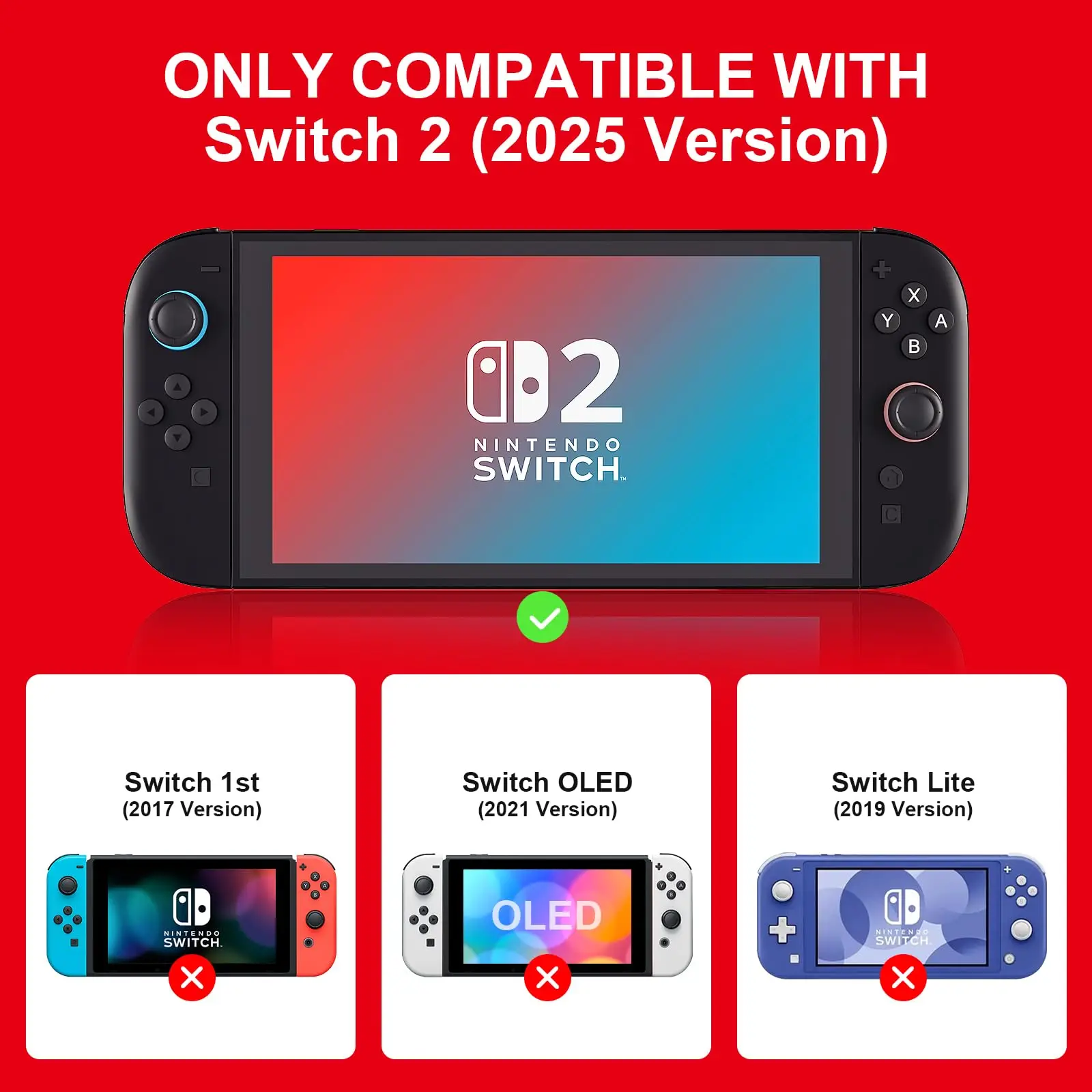 product laudtec for switch 2 case 2025 sanyetral premium soft tpu lightweight shockproof clear cover for nintendo-3