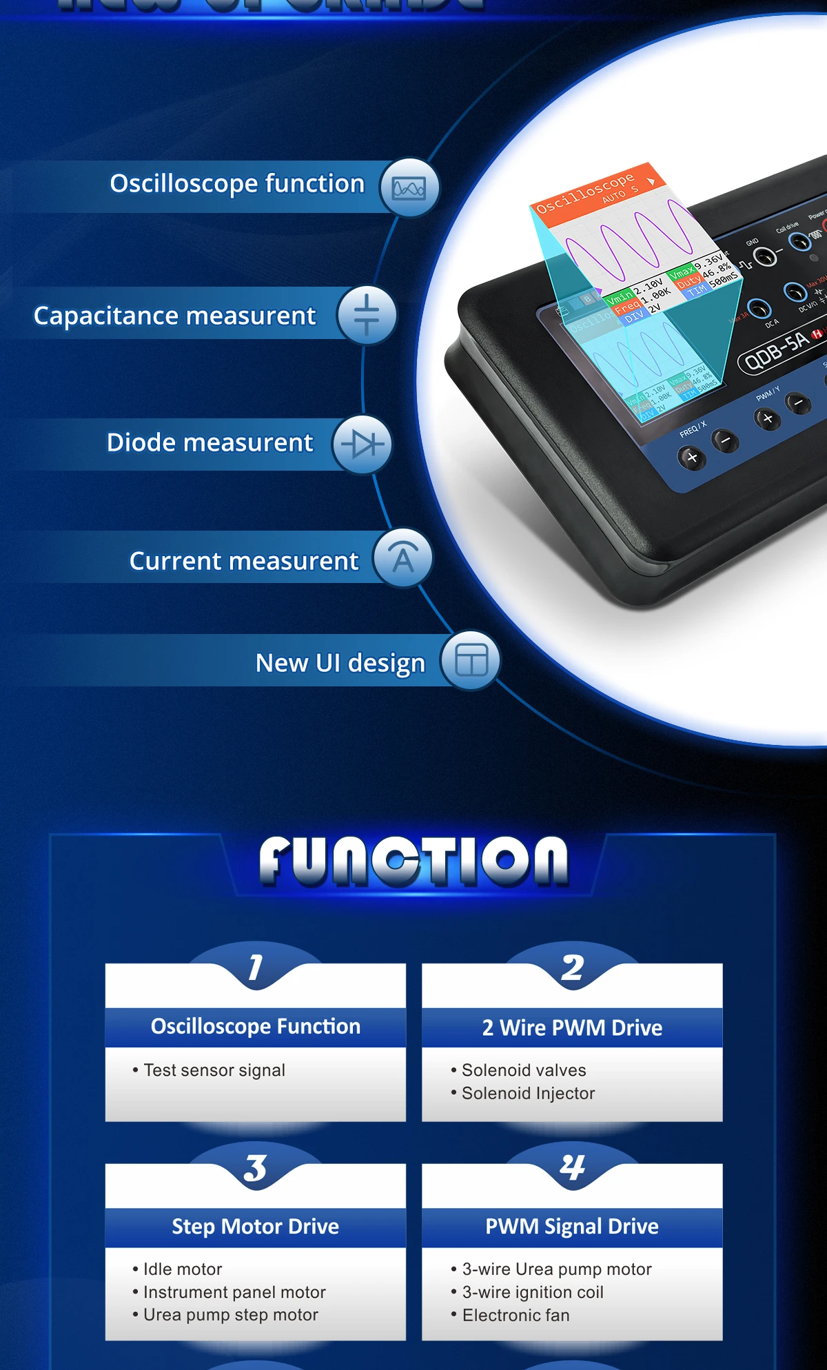 HWAUT QDB-5A Car Actuator Drive Detector & Oscilloscope