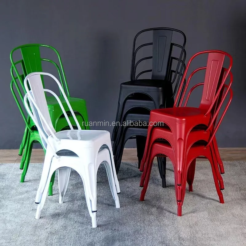 Dining Chairs Painted Metal Chairs Restaurant Colorful Metal Iron