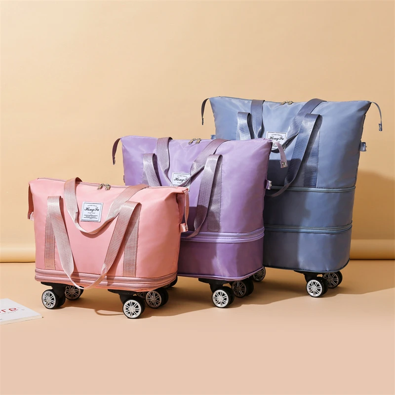 Rolling Duffel Expandable Foldable Suitcase Luggage Bags For