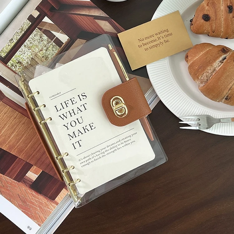 2024 New Design Custom Waterproof Journal A5 A6 A7 Mini Students Special Clear PVC Refill Binder PU Leather Notebook