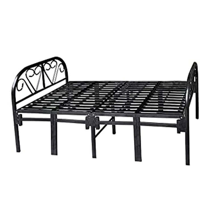 Steel Cot Single Hotel Metal Folding Bed Sleeping Guest Bed