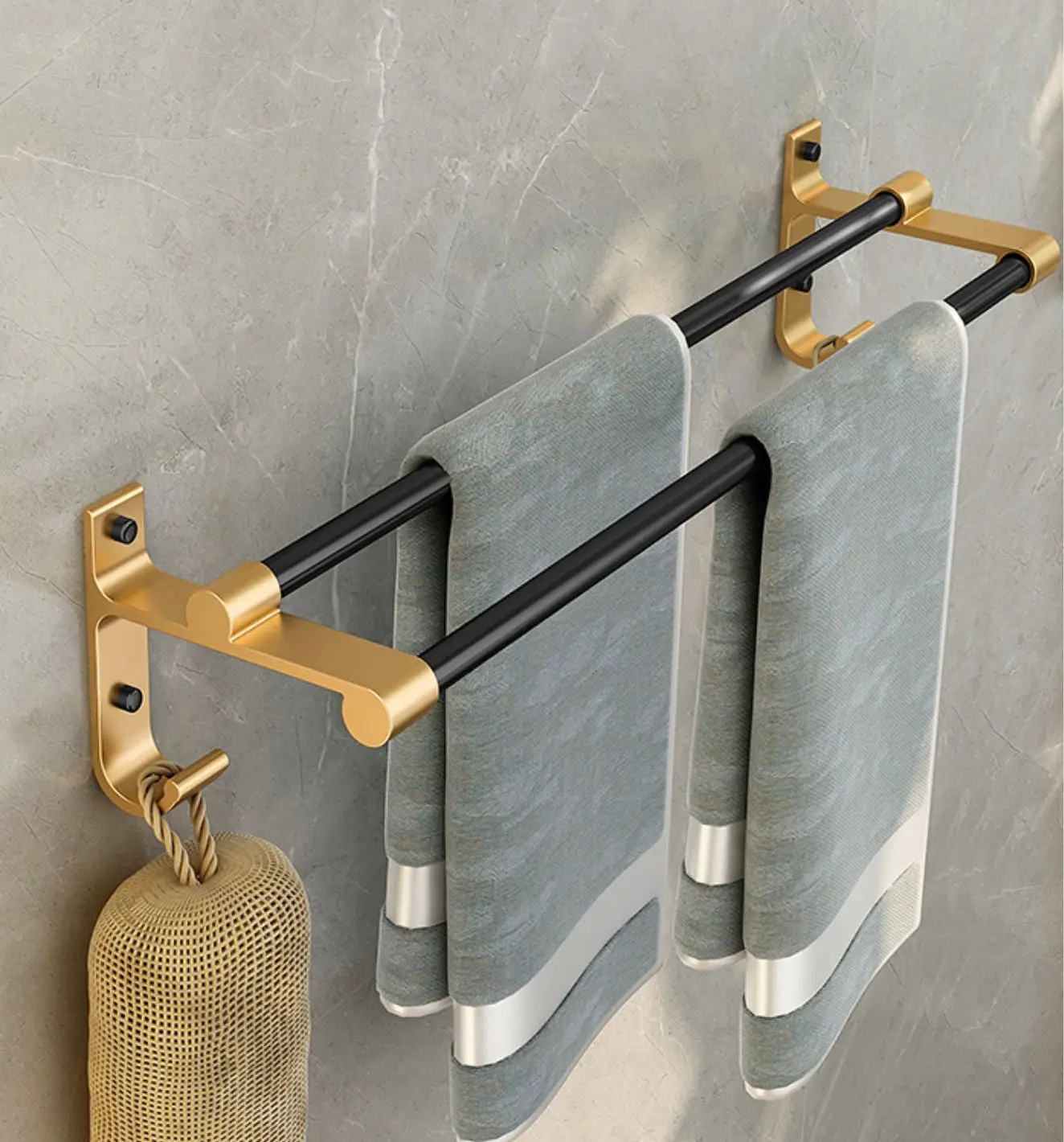 Newrgy Luxury Bathroom Shelf Hardware Shower Caddy Accessories Set 6 Pcs Shelf Accessories