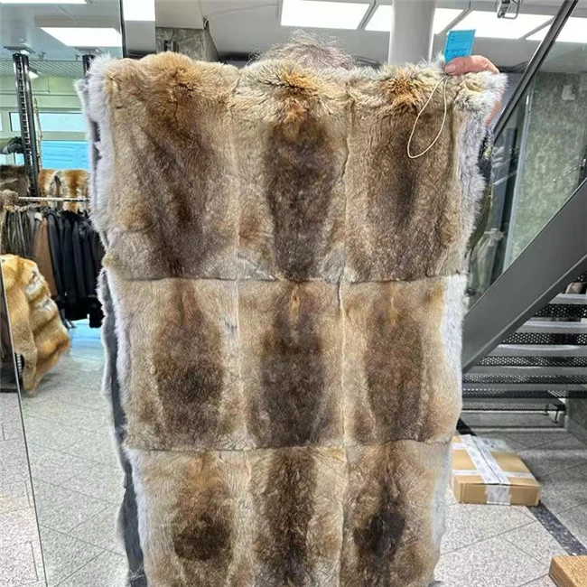 CX-D-65C 70X140 Winter Warm Custom Made Patchwork Rex Rabbit Fur Rug