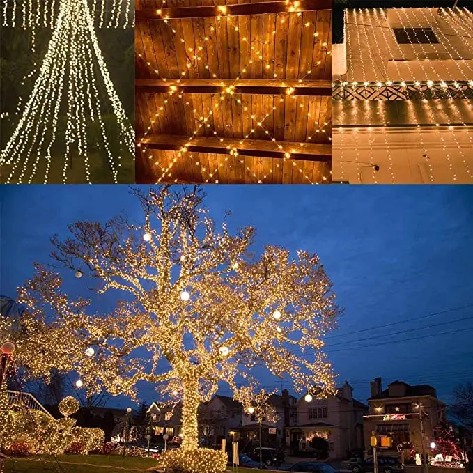 Solar String Lights Outdoor 72 FT 200 LED Super Bright Solar Lights Waterproof Copper Wire 8 Modes Fairy Lights
