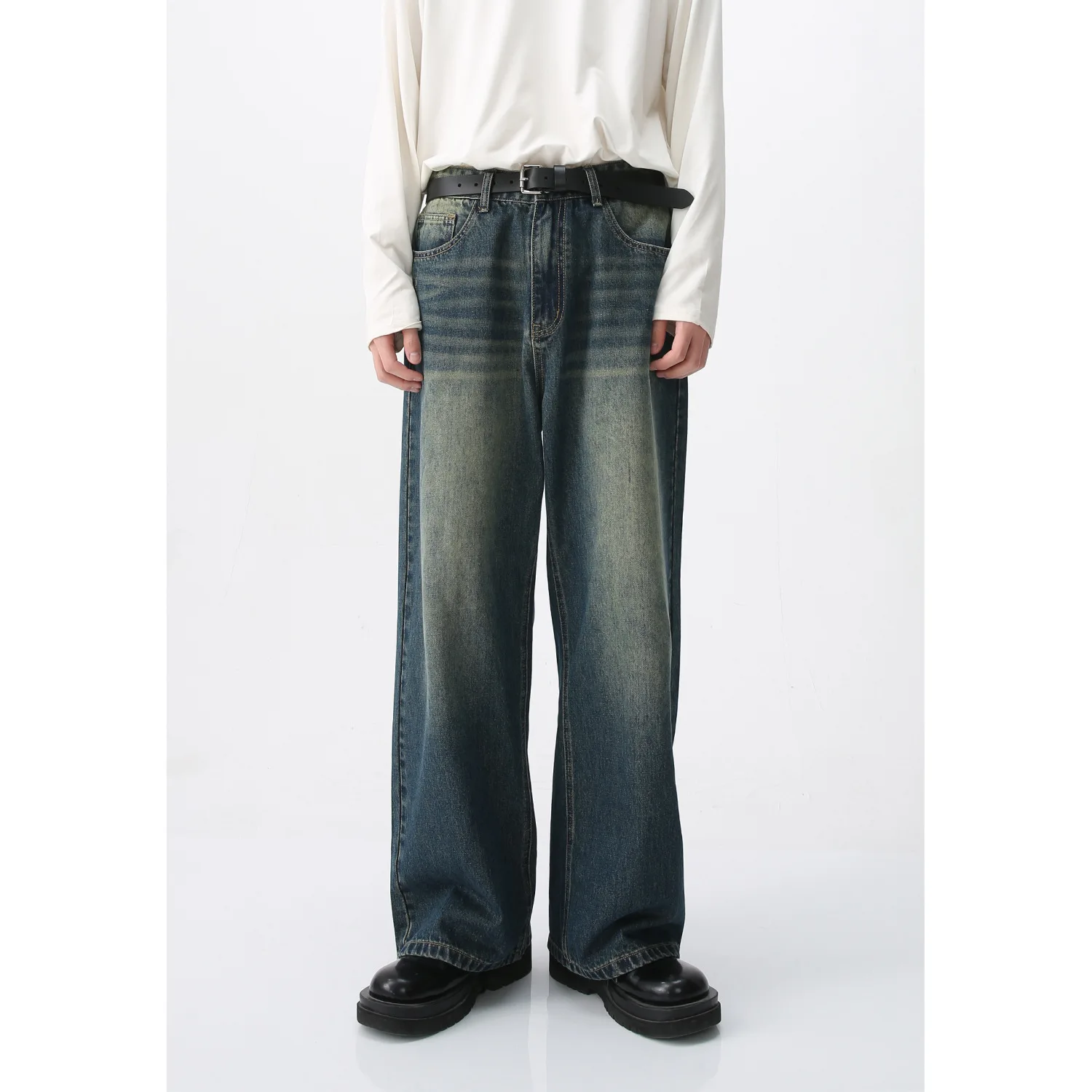 Denim Hose Stilvolle Lose herren Gerade Herren Baggy Fit Jeans_voghion.com