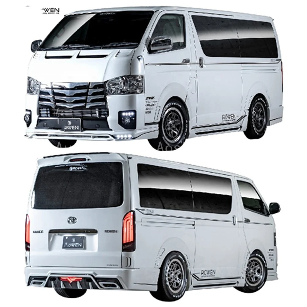 Use for Hiace 2005-2020  Grandia commuter Quantum Hiace200 Rowen Style   Body Kit