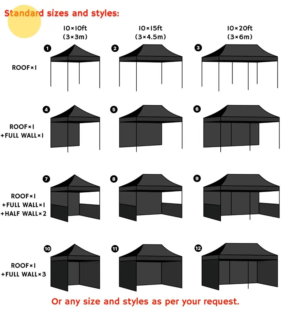 Custom Size Outdoor for Party Advertising event Tents Gazebos