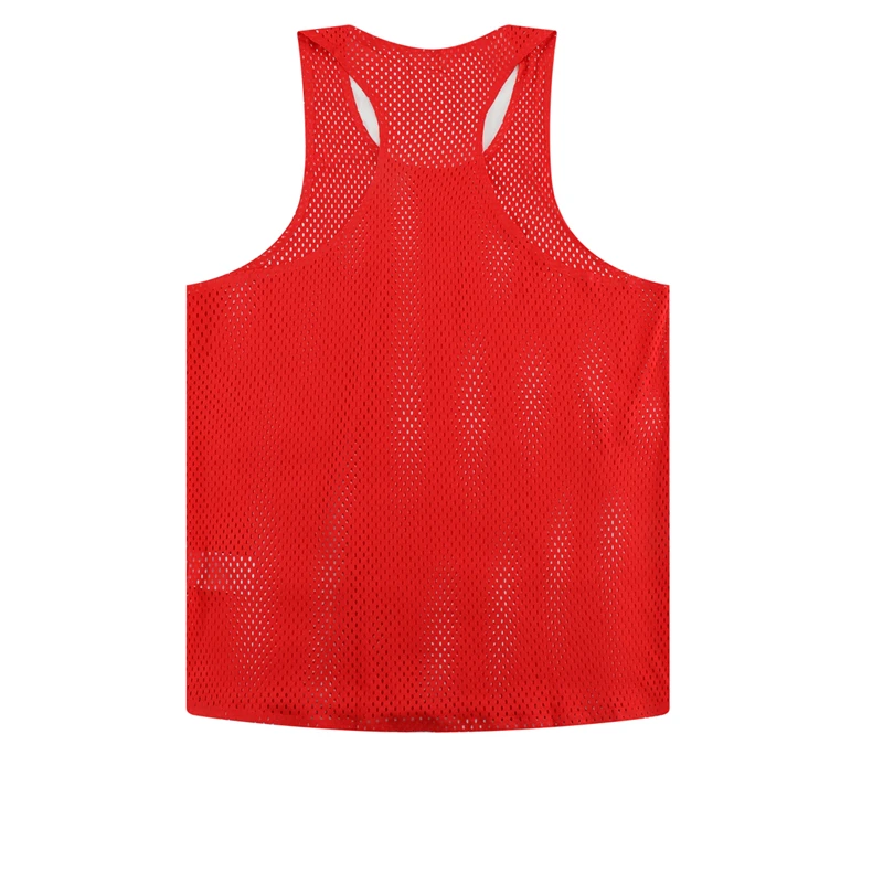 Seamless Mesh Breathable Man Big Hole Quick Dry 100% Polyester 100 GSM Marathon Running Sleeveless T-Shirt for Men
