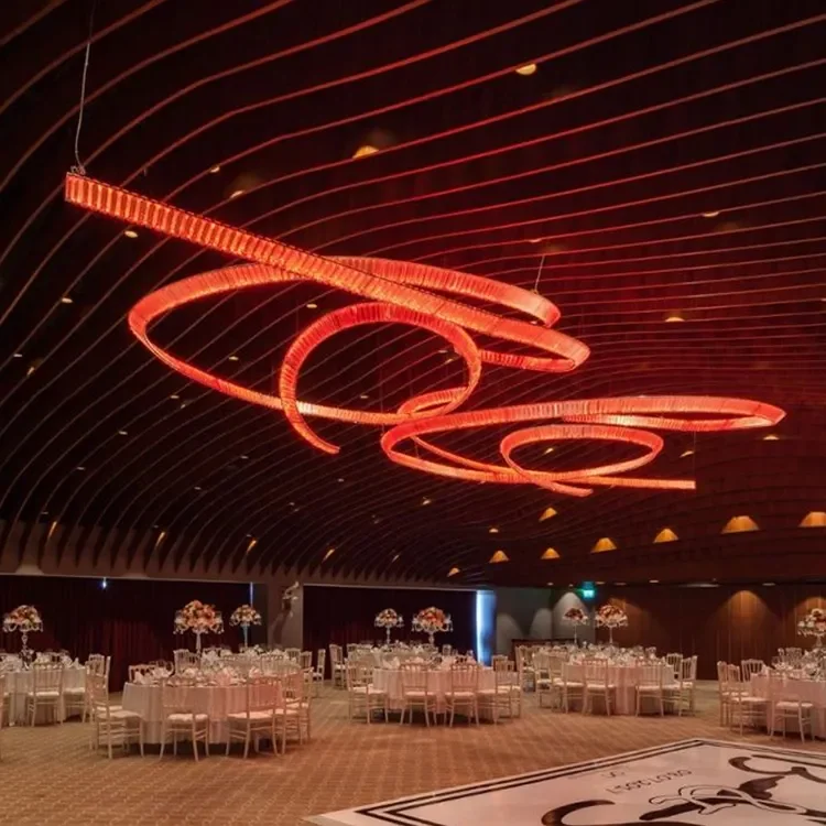 Large Fish Shape Custom Size Decoration Restaurant bar Villa Hotel Lobby Led Lights Ceiling Chandeliers