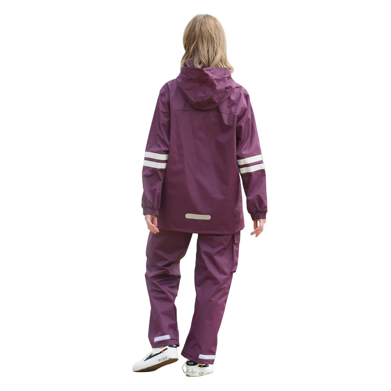 Hot Sale 3M High Reflective Raincoats Adult Outdoor Work Fashion Raincoat Unisex Hooded Waterproof Suit