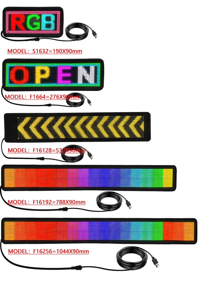 RGB Color Matrix Module Screen App Control Led Car Display Banner Soft ...
