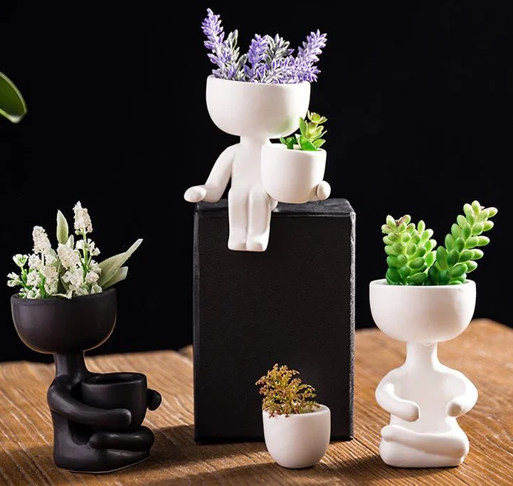 人形陶瓷花盆花瓶肖像花瓶多肉花盆插花花瓶家居装饰生日礼物可爱 Buy 陶瓷 家居装饰 生日礼物product On Alibaba Com