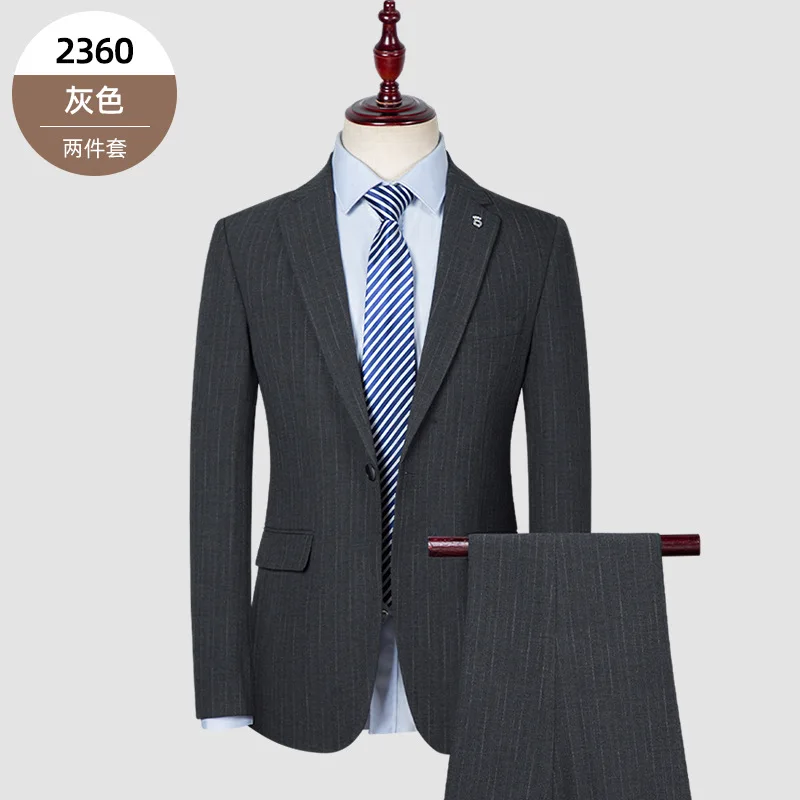S8009F High Quality Slim Men's Business Professional Formal Dress Groom  Elegant Plus Size Men's Suits