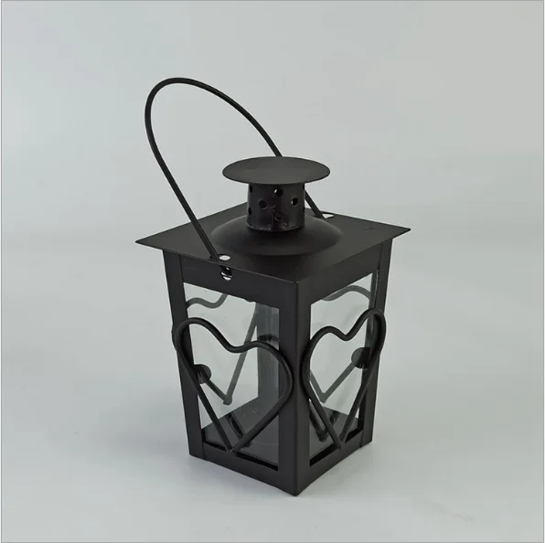 Wedding Decoration Christmas Heart shaped Candle Lantern Geometric Mini Metal Lantern Wedding Favors