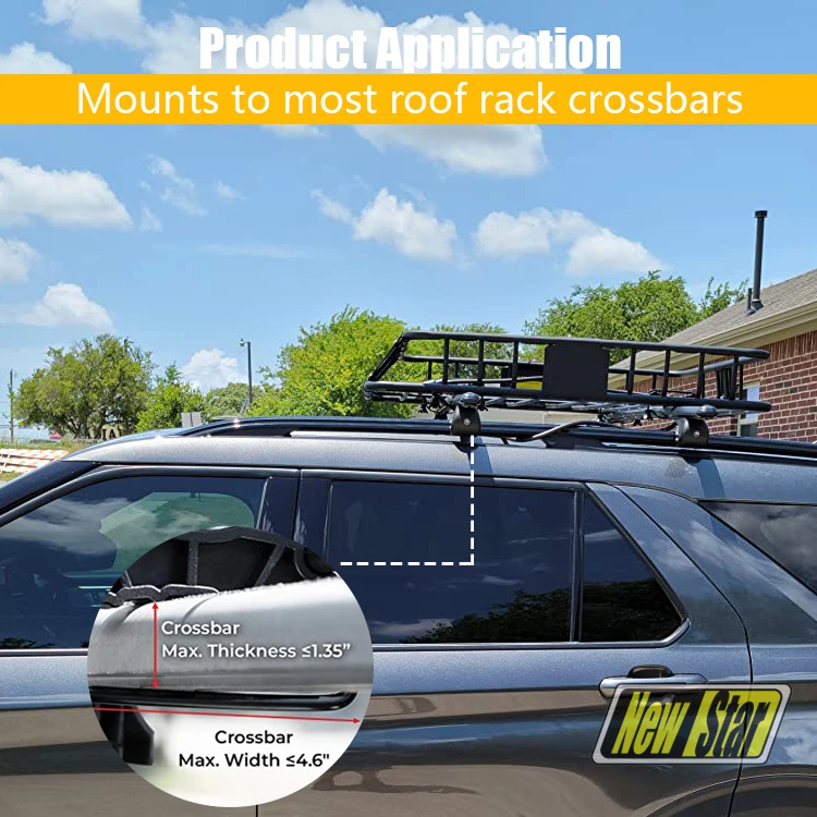 Steel Simple Type Black Roof Cargo Carrier Car Cargo Rack Top Roof Rack
