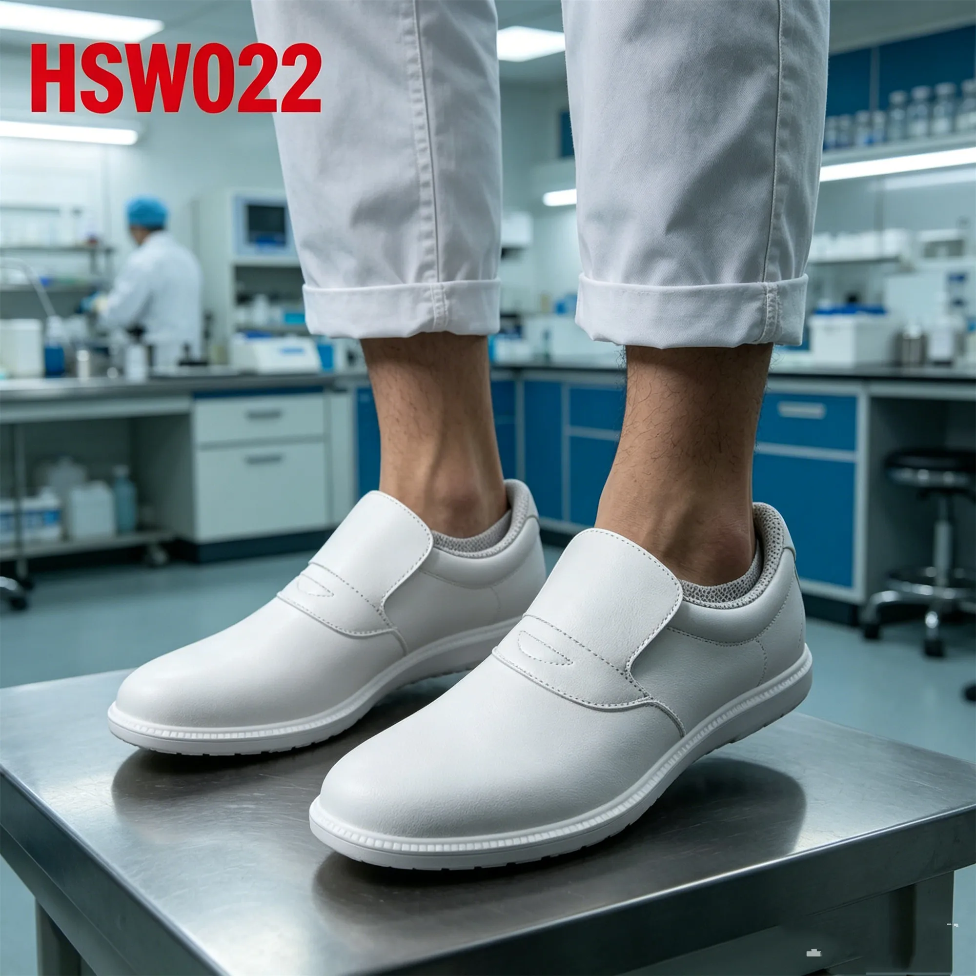ZYF,pull on Style UV Resistant White/black Safety Shoes Chemical Handling Anti-acid&alkali Sole Unisex Work Clogs HSW022